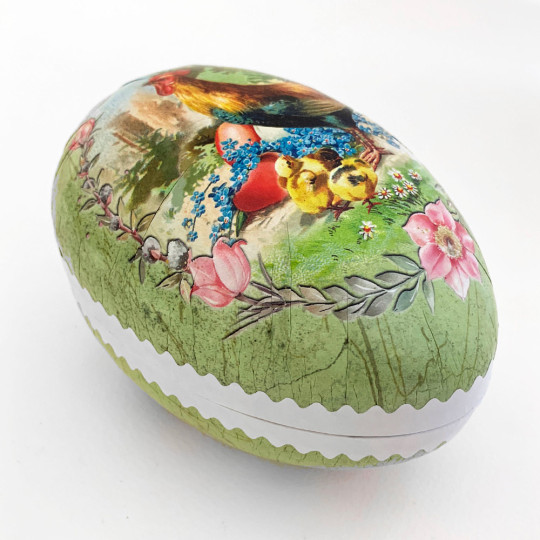 6" Vintage Style Rooster Papier Mache Easter Egg Container ~ Germany